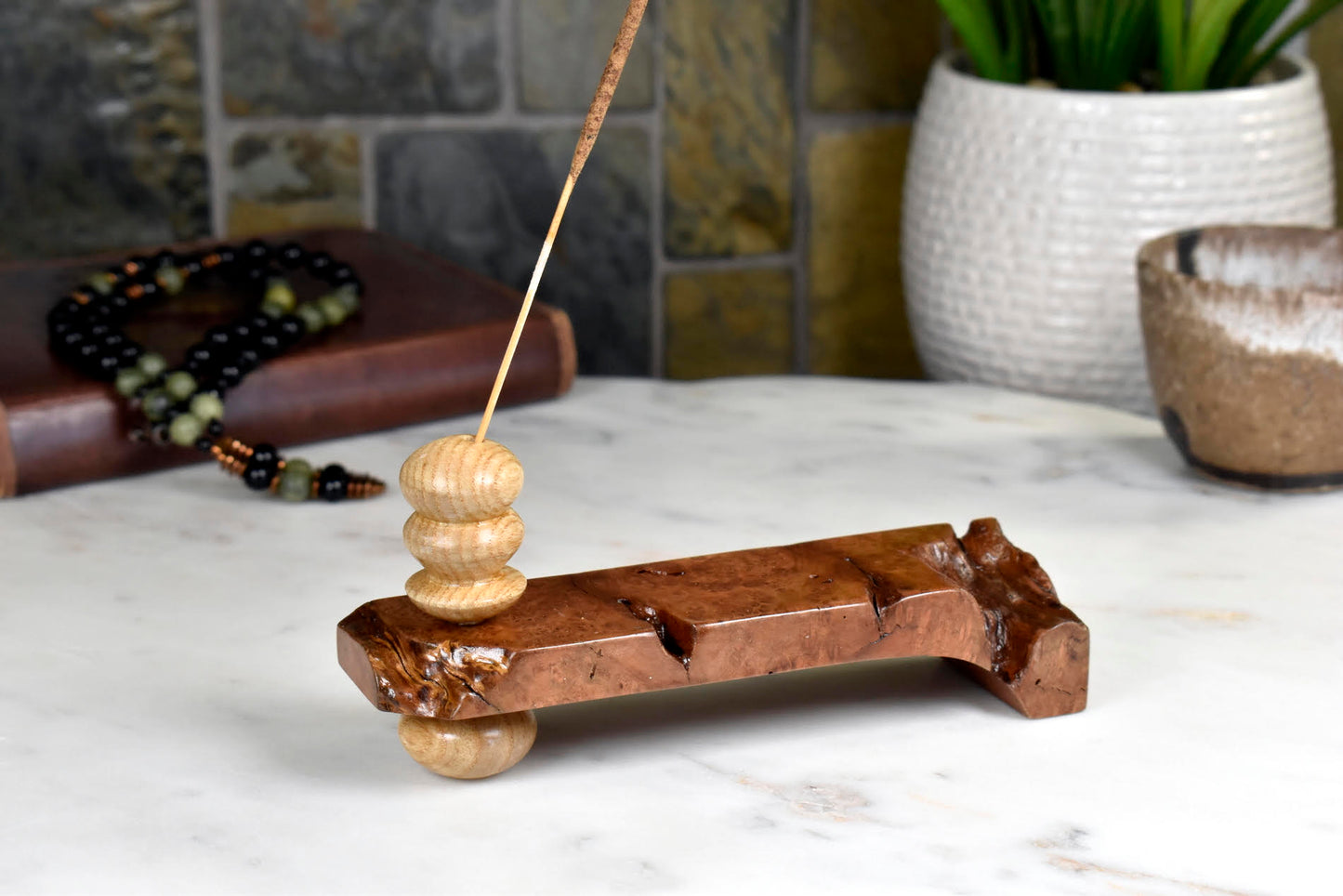 Cherry Burl x Ash, Incense Holder